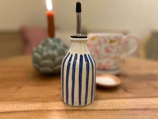 Small Ceramic Stripe Bottle - 240ml